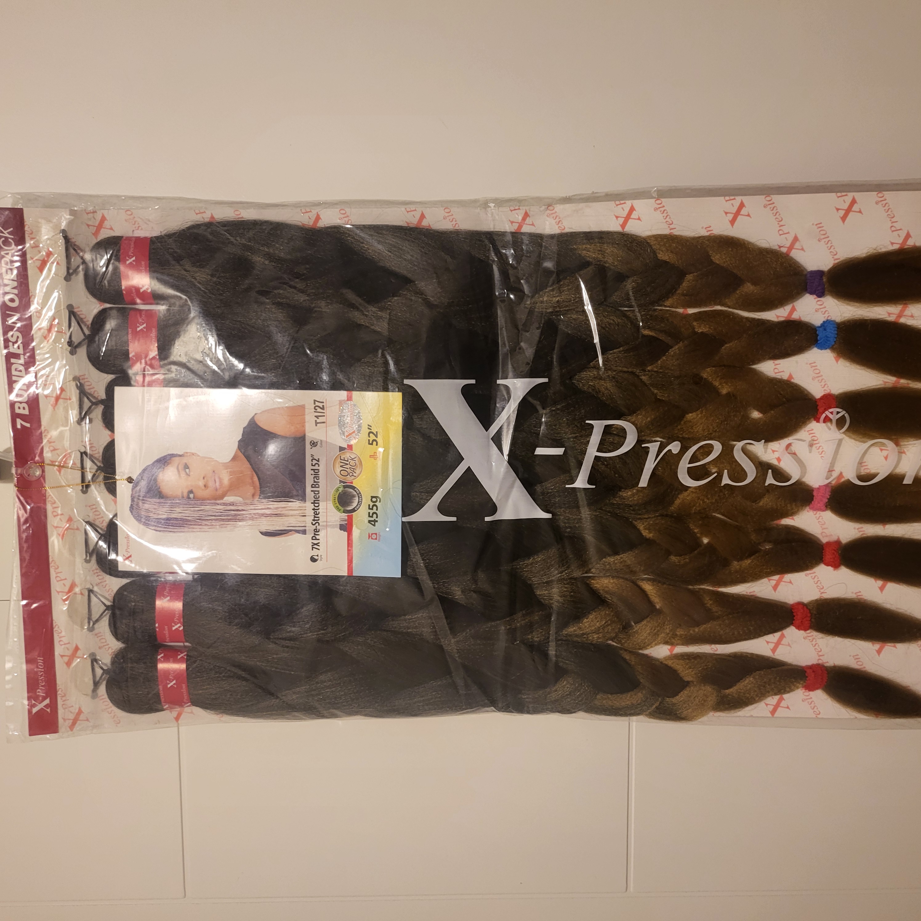 X-pression 7X Pre-stretched braid 64" color T1/39