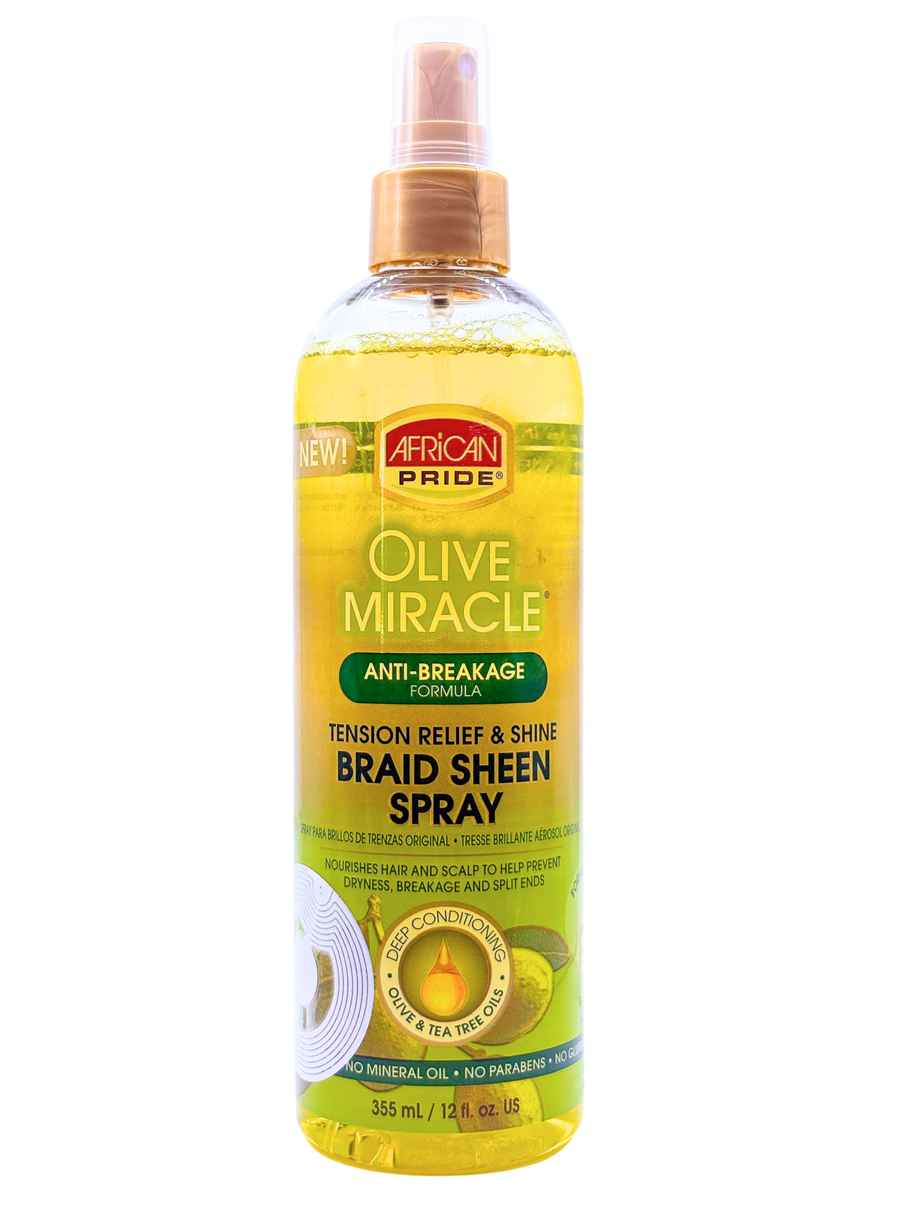 African Pride Olive Miracle Braid Sheen Spray 355ml