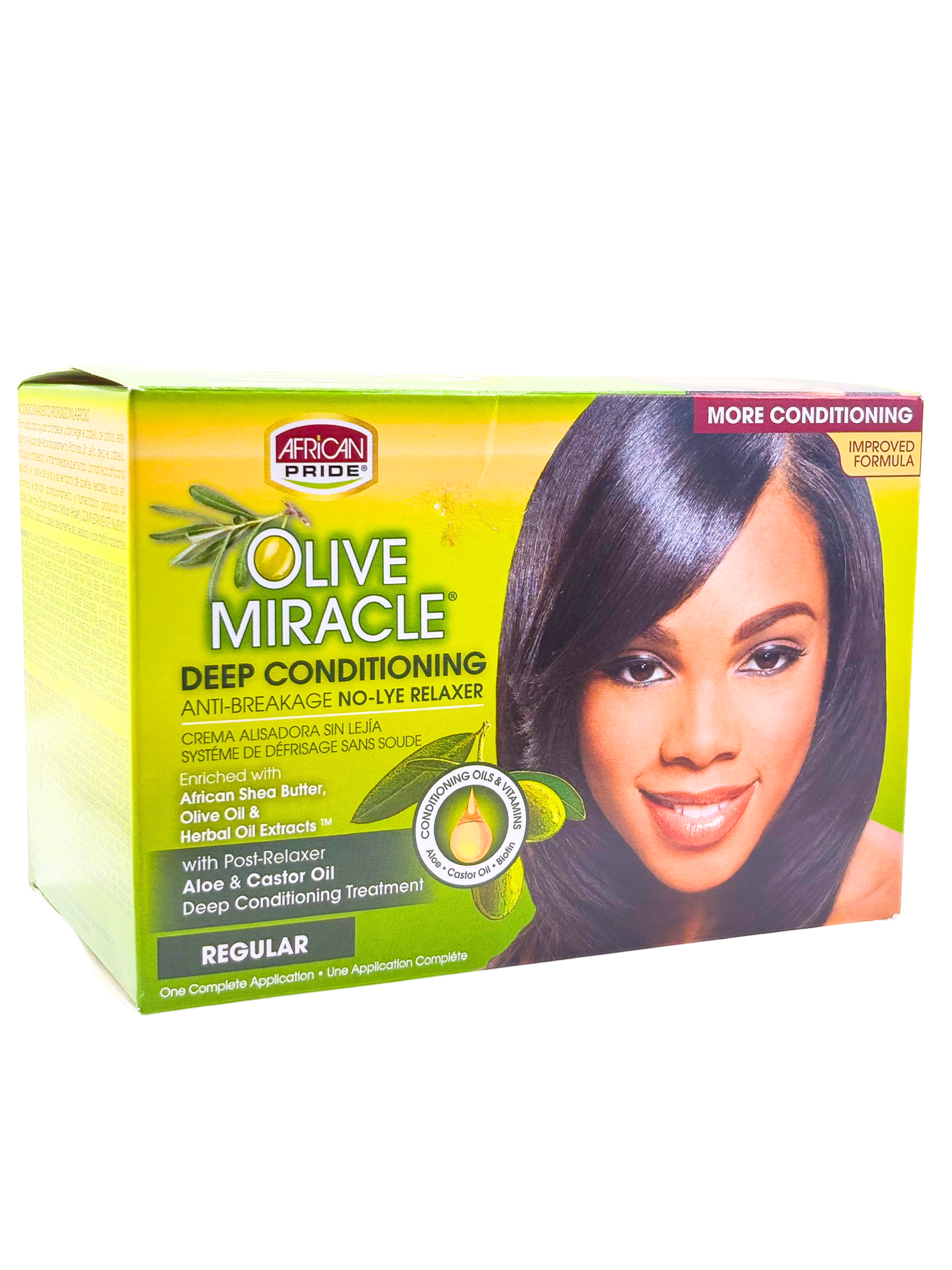 African Pride Olive Miracle Deep Conditioning Anti-Breakage No-lye Relaxer Regular