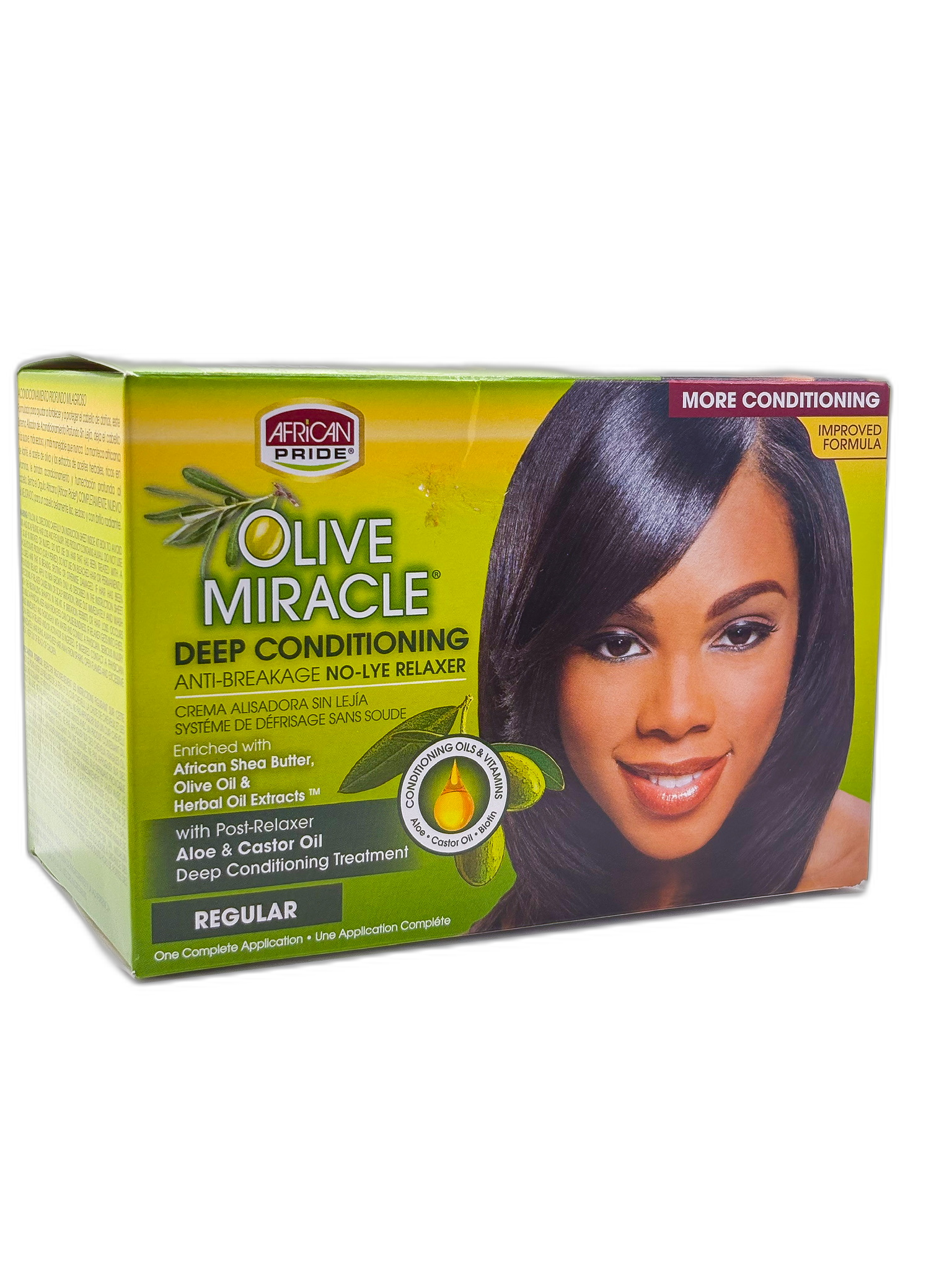 African Pride Olive Miracle Deep Conditioning Anti-Breakage No-lye Relaxer Regular